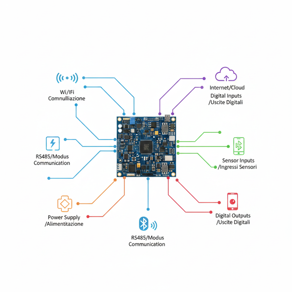 Centralina IoT su sfondo bianco